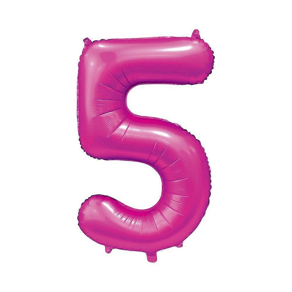 Ballong nummer 5 rosa 86 cm