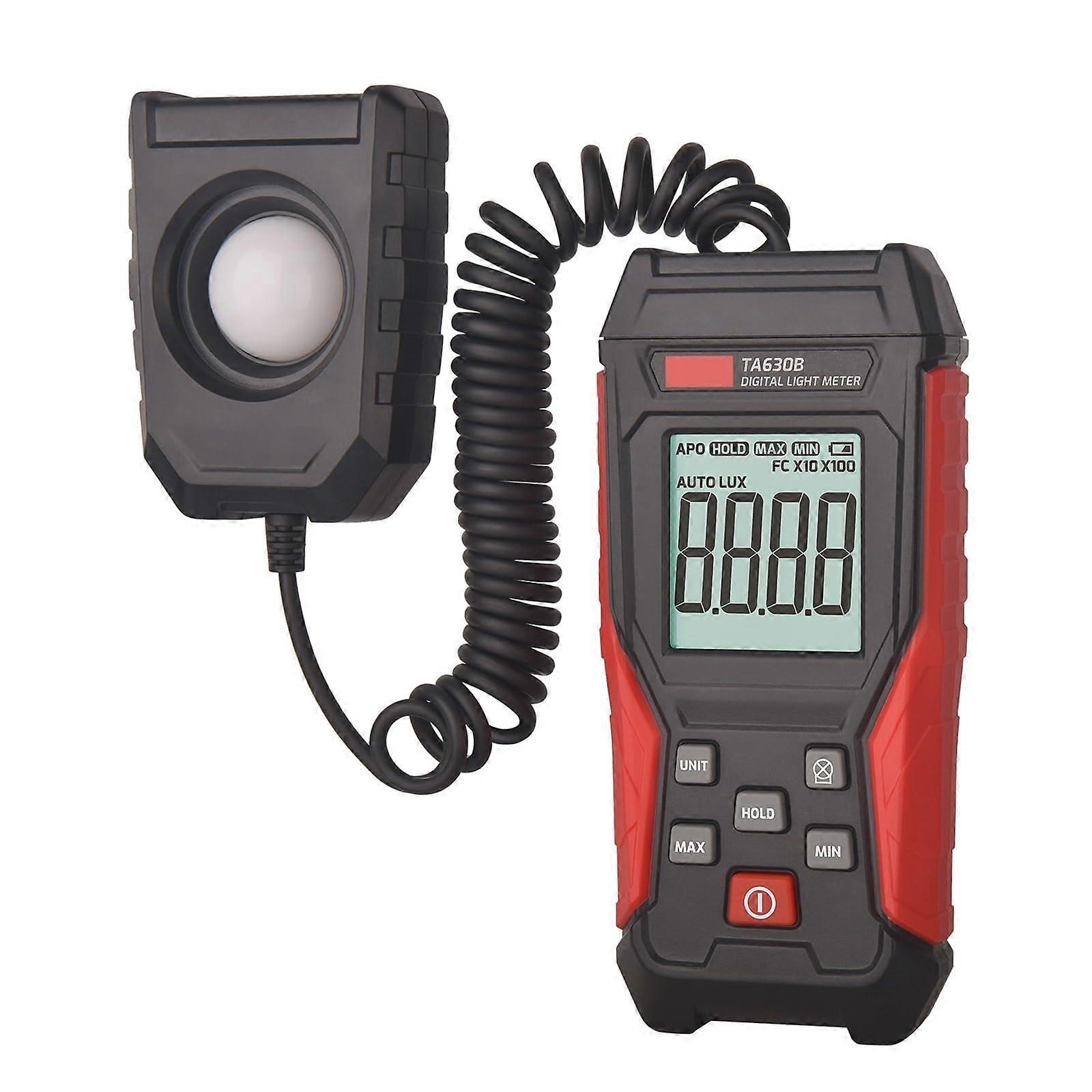 TA630A/TA630B Digital Light Meter Illuminance Lux Meter Record LCD 0~200,000 Measurement Range Flexible Sensor Light Tester(TA630B)