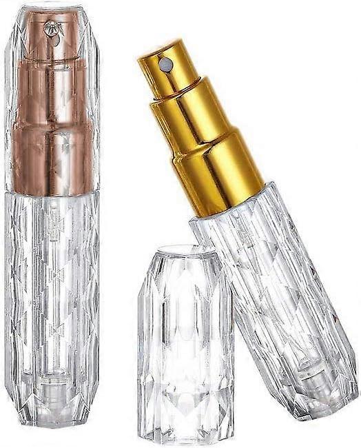 Refillable Cologne Spray Bottle, Portable Diamond-Shaped Perfume Atomizer, 2 High-Quality Leak-Proof Bottles