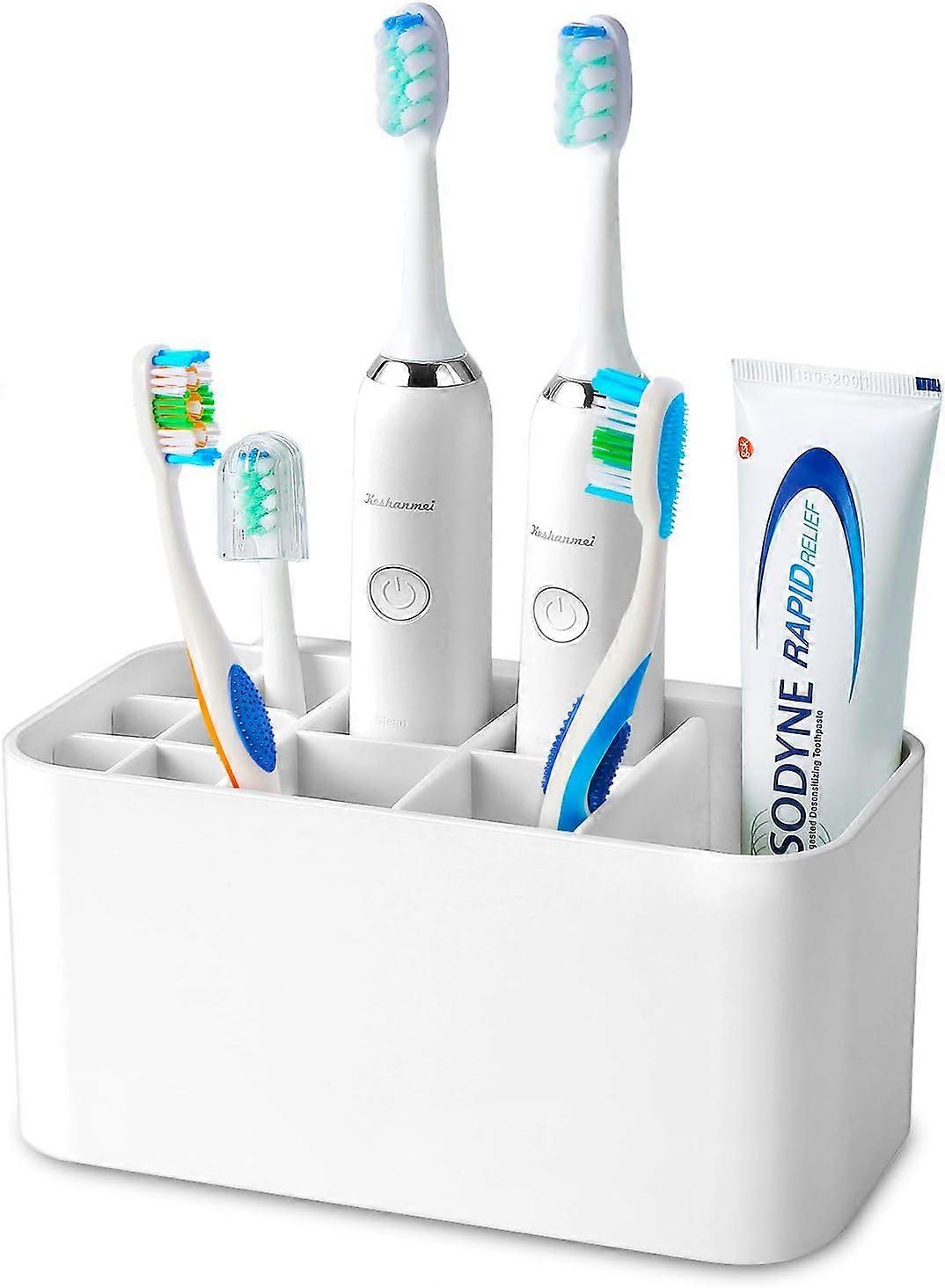 Wall-mounted toothbrush rack - white