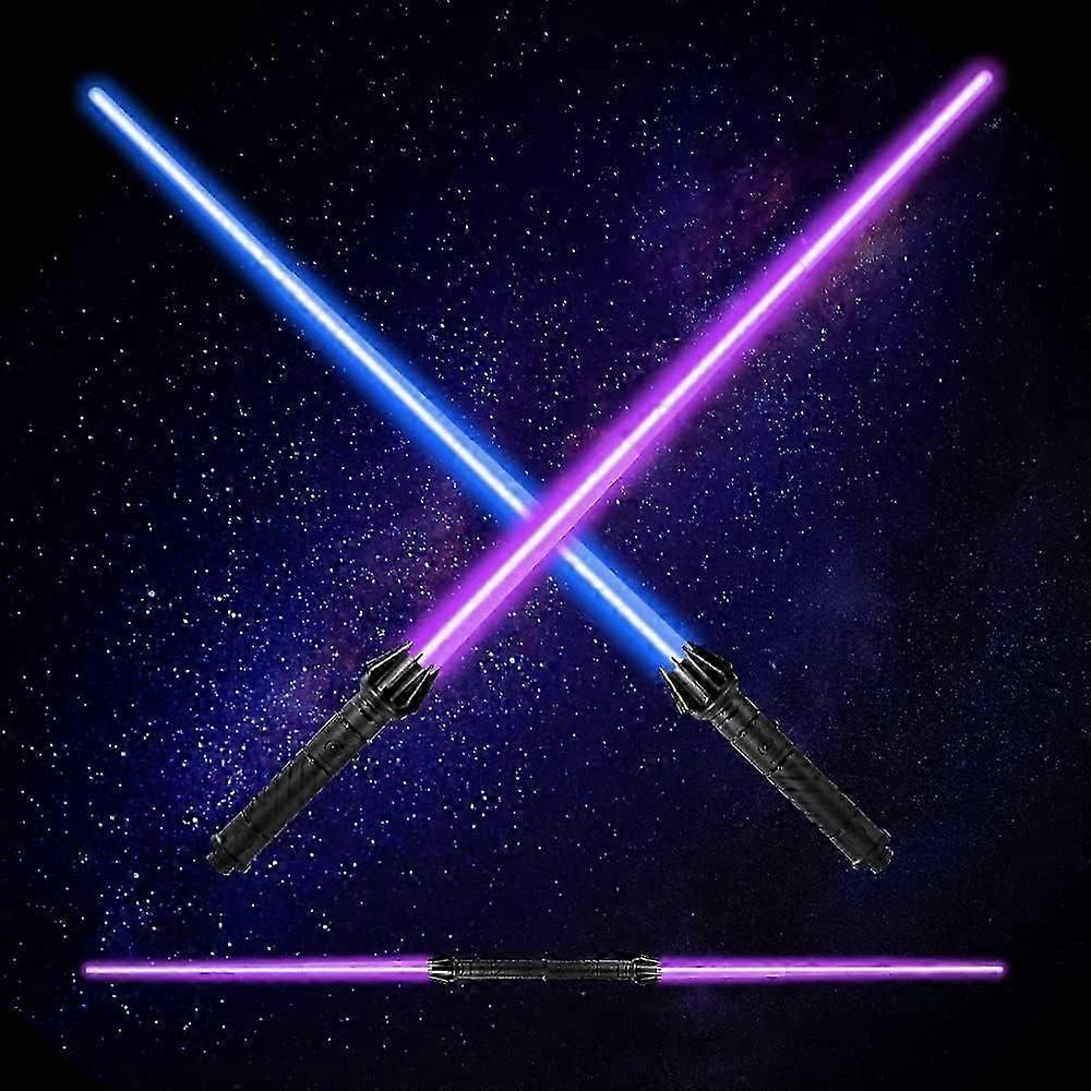 Light Up Saber - מארז של 2 Light Up Saber 8 צבעים עם צליל FX (רגיש לתנועה) וידית נשלפת מרובת משתתפים Galaxy Warrior Christmas Gift Kids