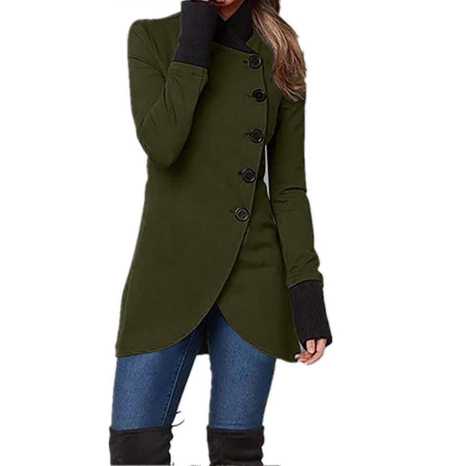 Women Solid Color Single Breast Coat Multiple Color Selection Suitable For Friends Gathering Wear