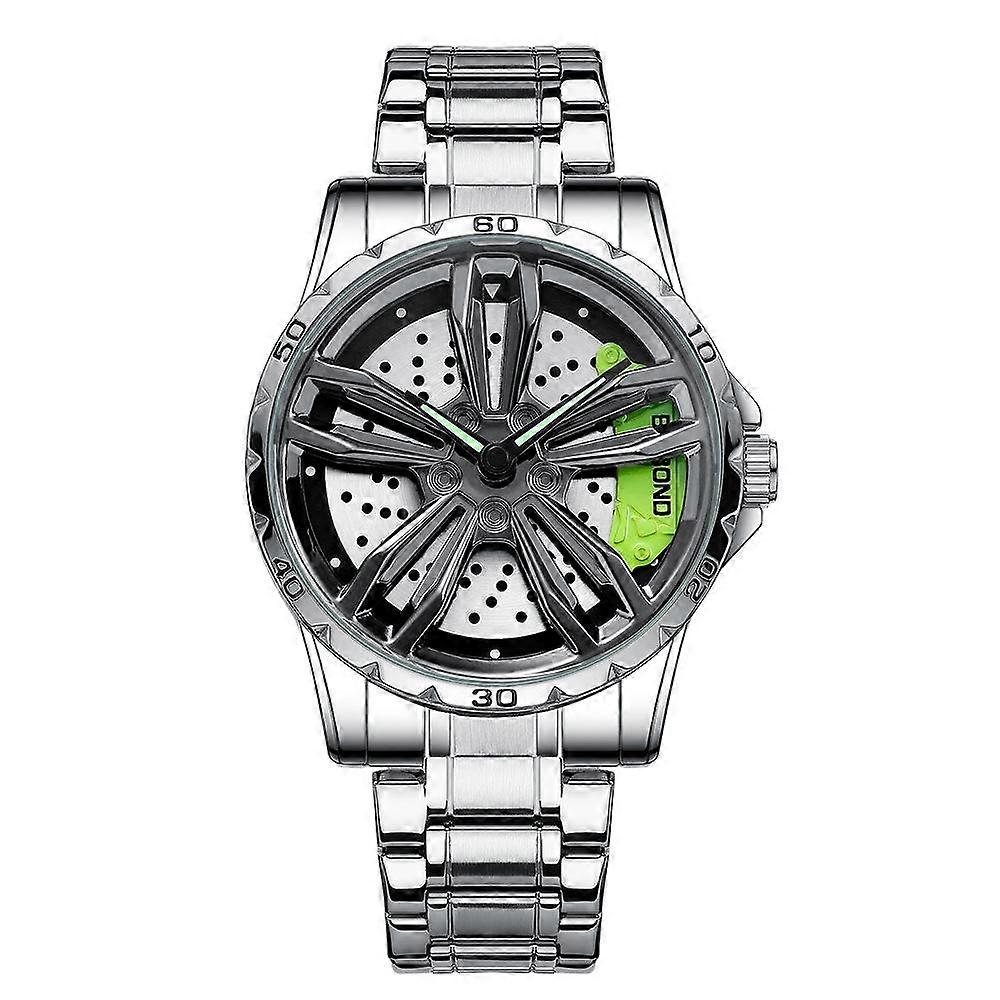 BINBOND D001 Watch White Steel-Green