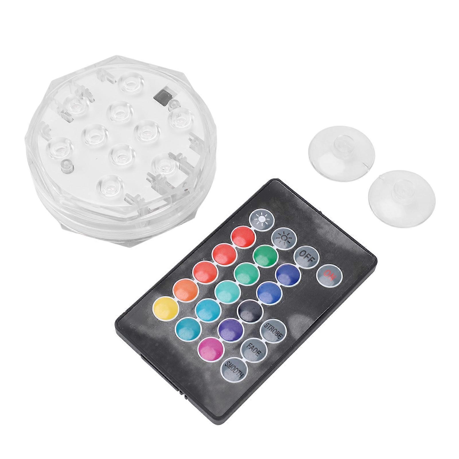 LED Submersible with Remote 3 Dynamic 15 Static RGB Effect Battery Operated Pool Light for Indoor Outdoor Decoration IP68 Waterproof