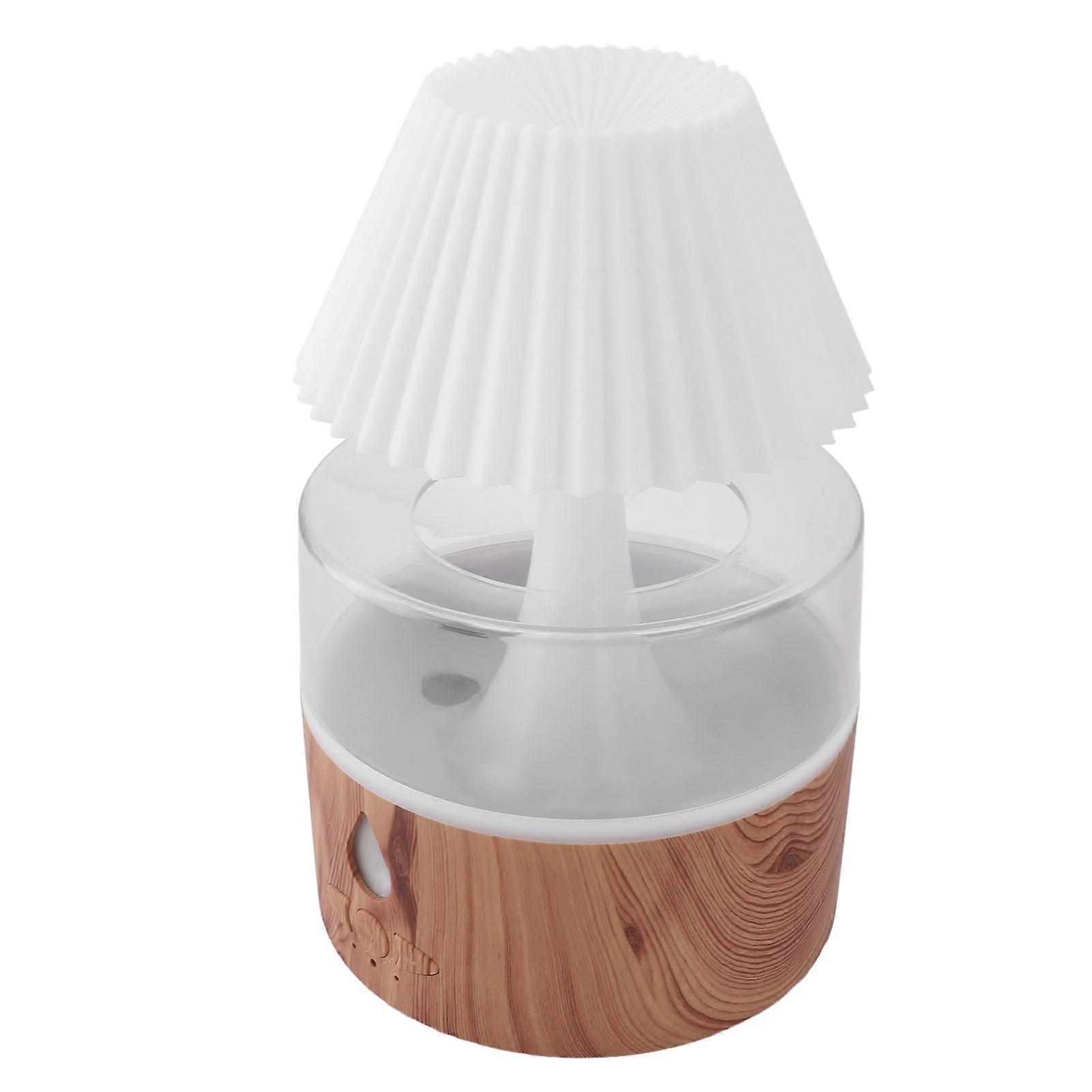 Water Drip Humidifier 260ml Rain Cloud Aromatherapy Essential Oil Diffuser with Colorful Night Light for Bedside Wood Grain