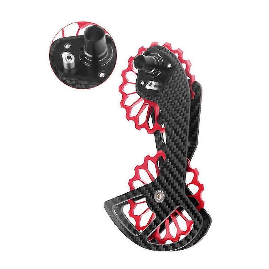 C Black red Bicycle Carbon Fiber Ceramic Rear Derailleur 17T Pulley Guide Wheel for Shimano-6800/R7000/R8000/R9100/R9000