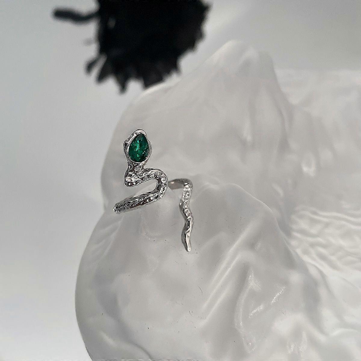 Gothic Snake Wrap Ring Black Half Open Snake Ring Animal Ring Serpentine Ankle Ring Adjustable