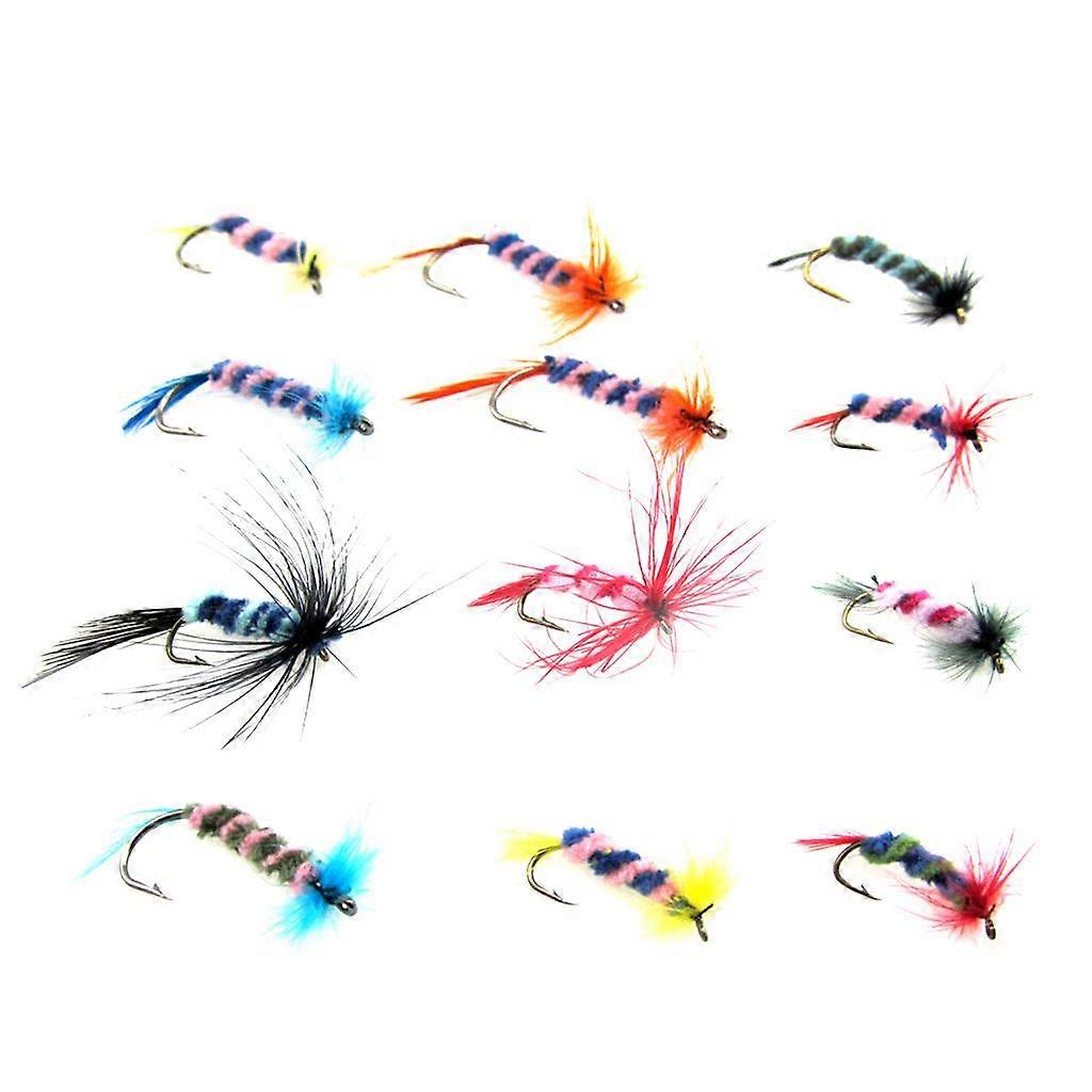 12 adet Taşınabilir Yapay Böcekler Sinek Balıkçılık Cazibesi Seti Örümcek Alabalık Sinekleri