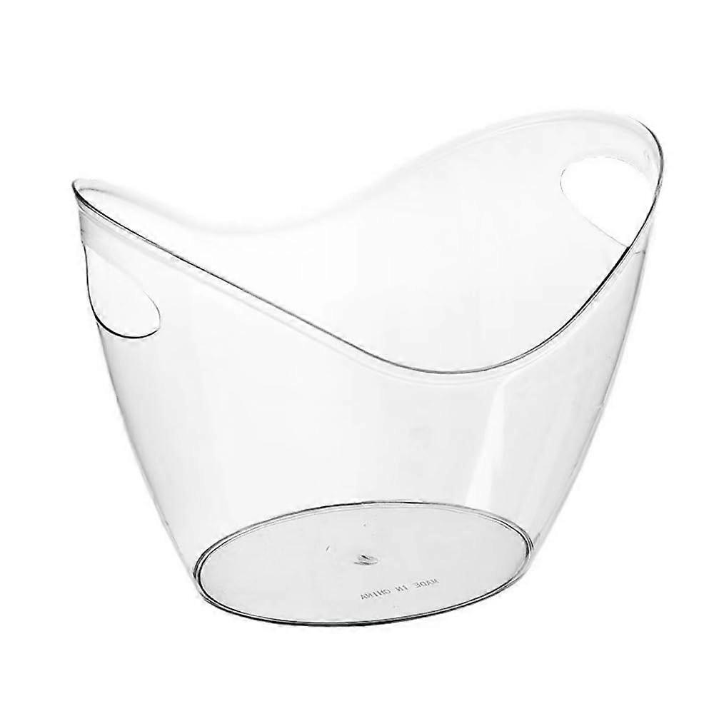 Clear Acrylic Ice Bucket with Handles, 3.5 Quart Beverage Chiller for Parties, Bar, and Home Use