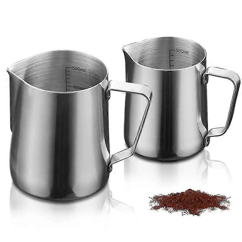2 pcs pot à lait, pichet à lait en acier inoxydable, pour cappuccino--