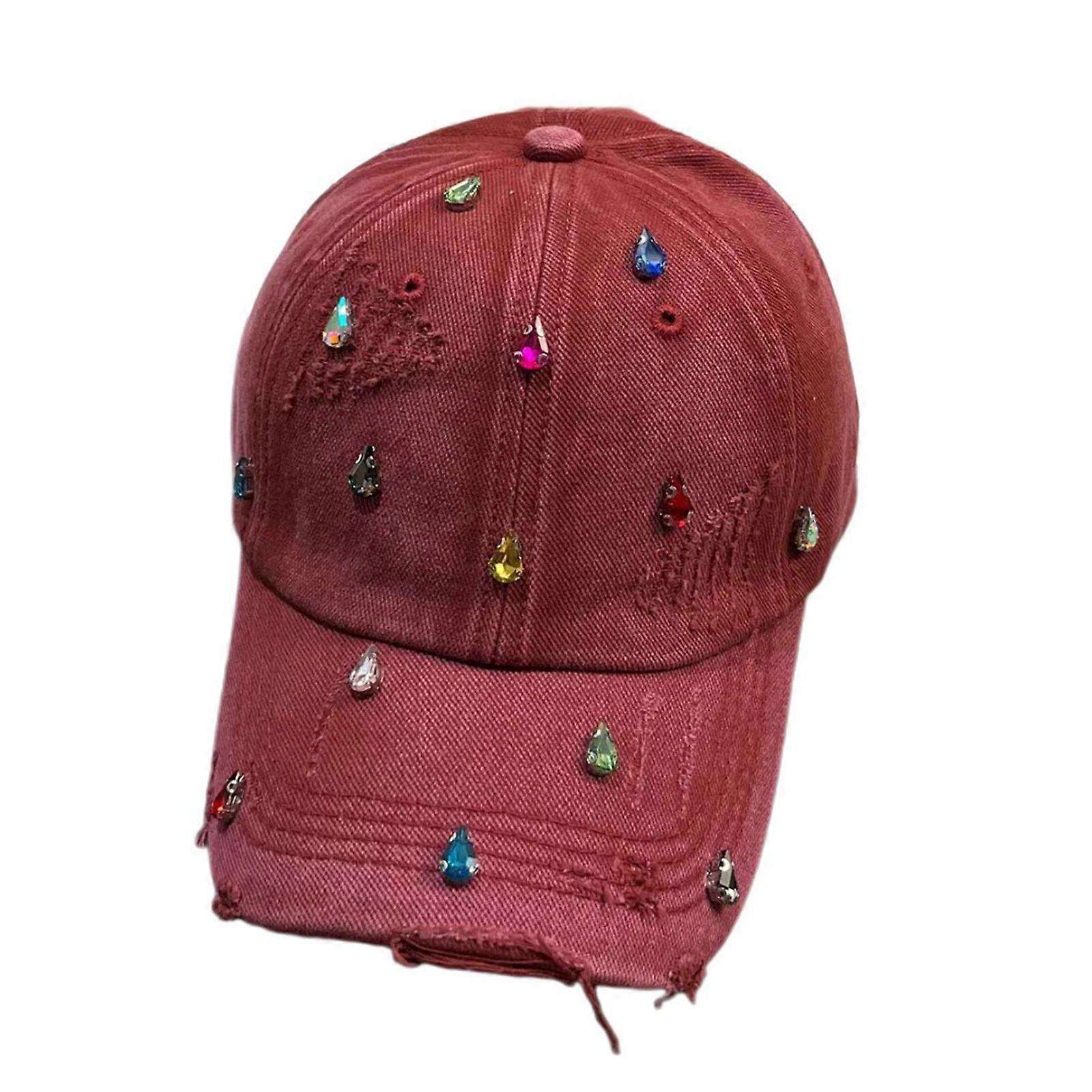 Elegant Water Washing Baseball Hat  Casual Daily Wear Hat Travel Party Headgear for Everyday Wear  Claret