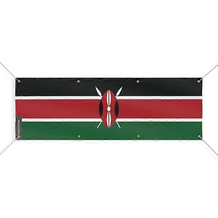Kenya Flag Banner 8 Grommets 70x210 cm