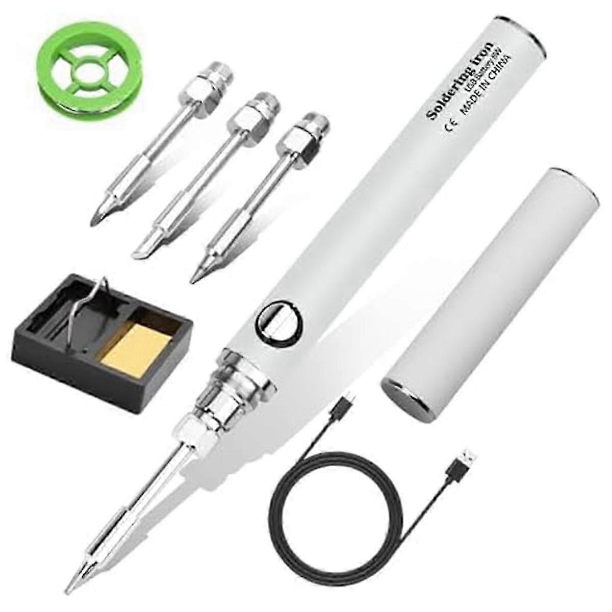 USB-C Rechargeable Cordless Soldering Iron with 3-Temp Adjustments, Portable Welding Tool Kit for Electronics Repair