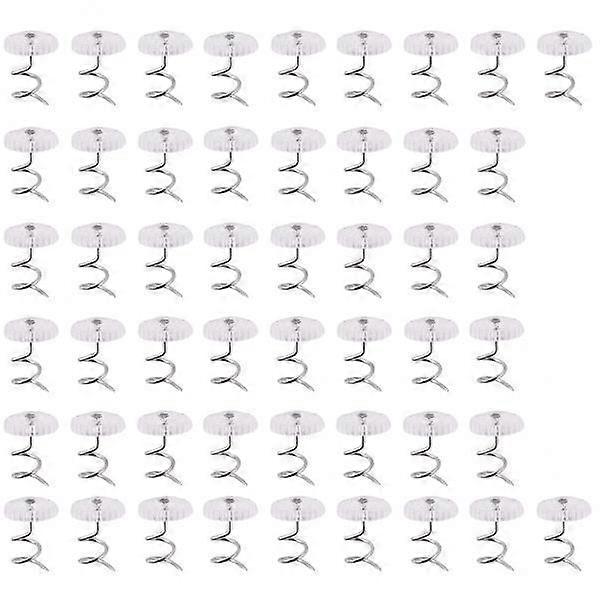 4xClear Heads Twist Pins Spiral Screws for Upholstery Round Shape S 50 Pack