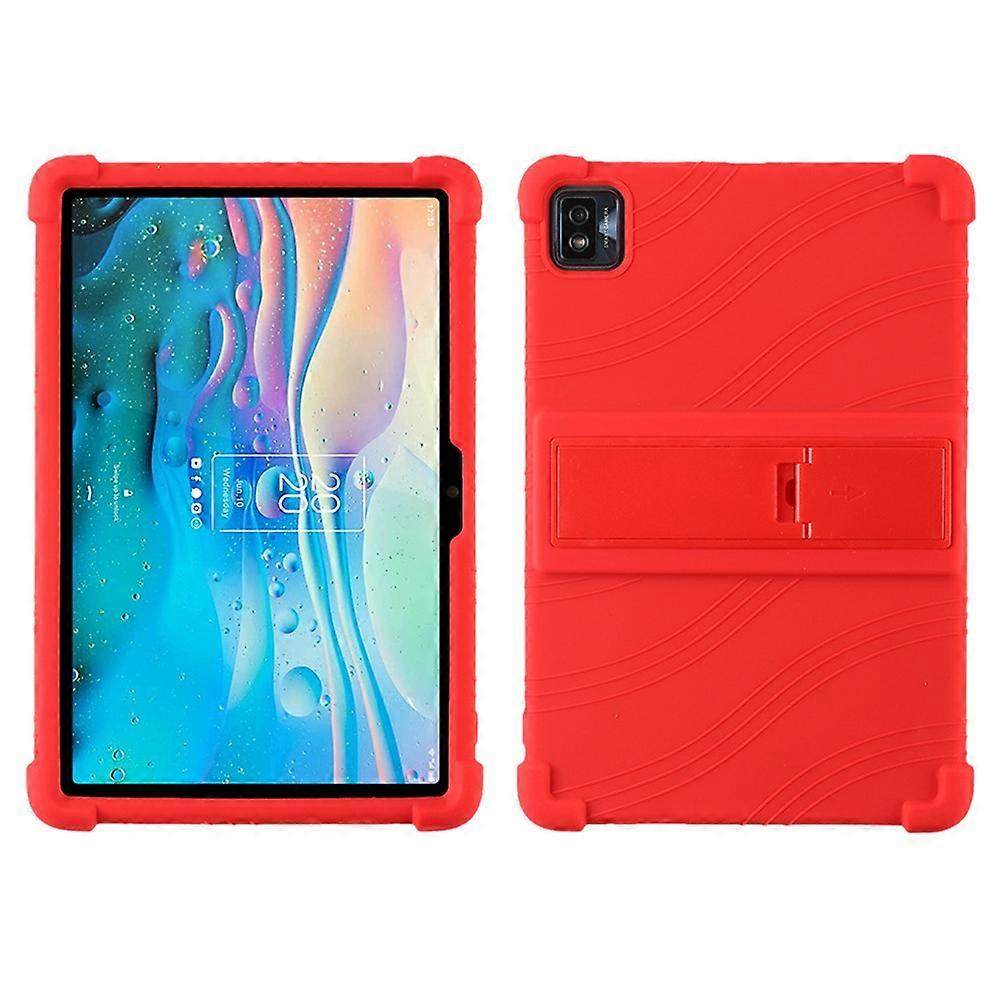 For TCL Tab 10s 9081X PC Kickstand Design Soft Silicone Tablet Cover Enhanced Four Corner Case
