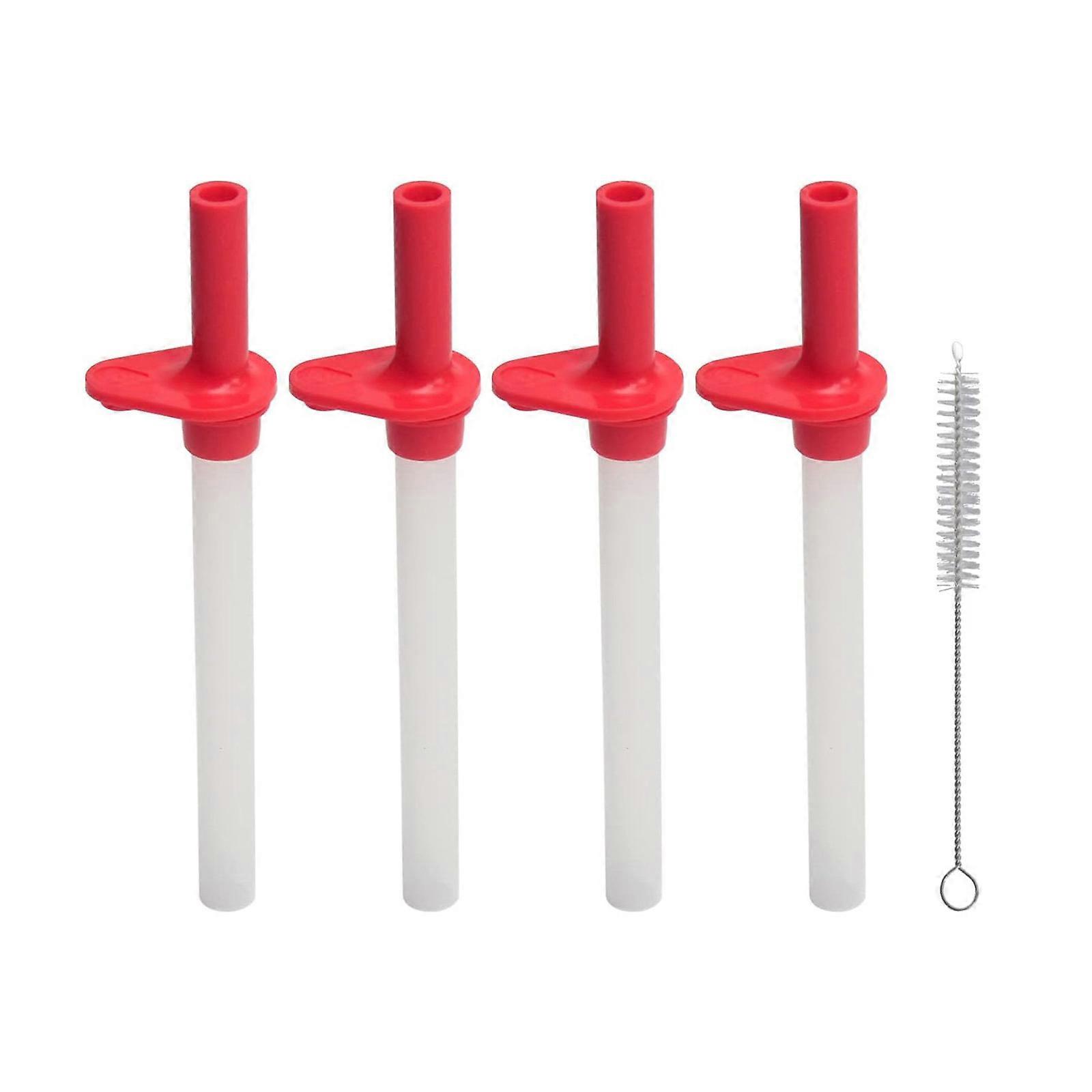 Reusable Straws Silicone Replacements Straw Cup Straws Convenient Replacement Set Silicone Straws Suitable for Cups red