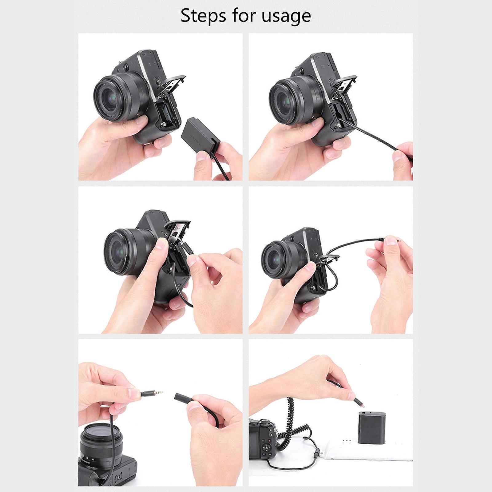 For 77D 200D 750D 760D 800D 850D M3 M5 M6 Camera LP-E17 Dummy Battery Replacement with Type-C Spring Power Adapter Cable Multicolor