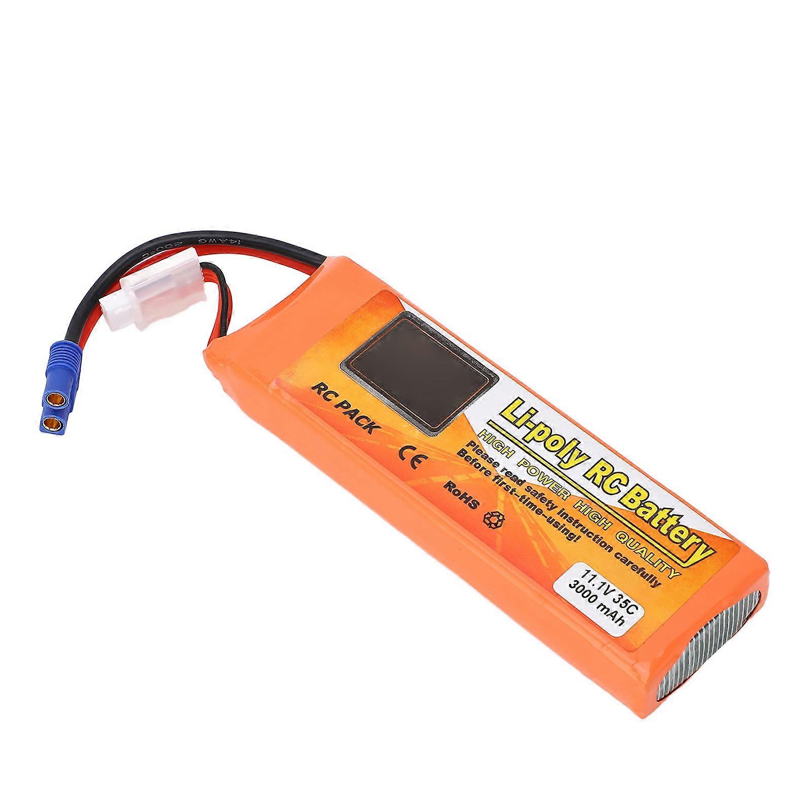 3000mAh LiPo Battery 11.1V 35C Replacement Quadcopter Battery with EC3 Plug for Speedboat Airplane