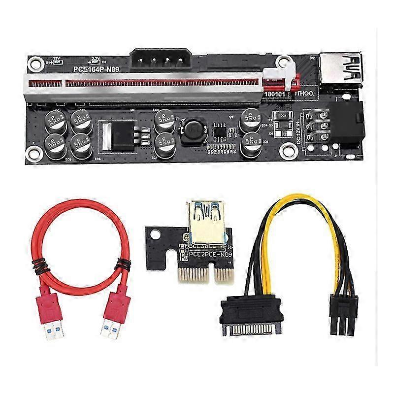 10 Pcs VER009S Plus PCI-E PCIE Riser 009S 6Pin PCI Express Adapter Card Molex USB 3.0 Cable 1X 16X