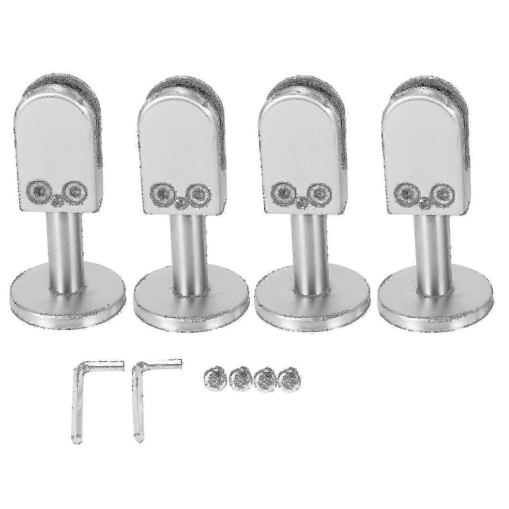 4 pinces en verre en acier inoxydable 304 support d’étagère réglable de 8 mm