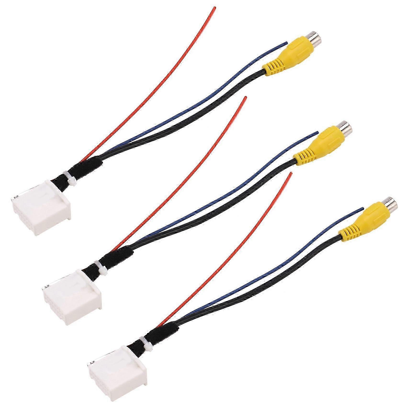 3X 16 Pin Rear View Camera Adapter Cable Parking Backup Video Cable Adapter Navigation DVD Reverse