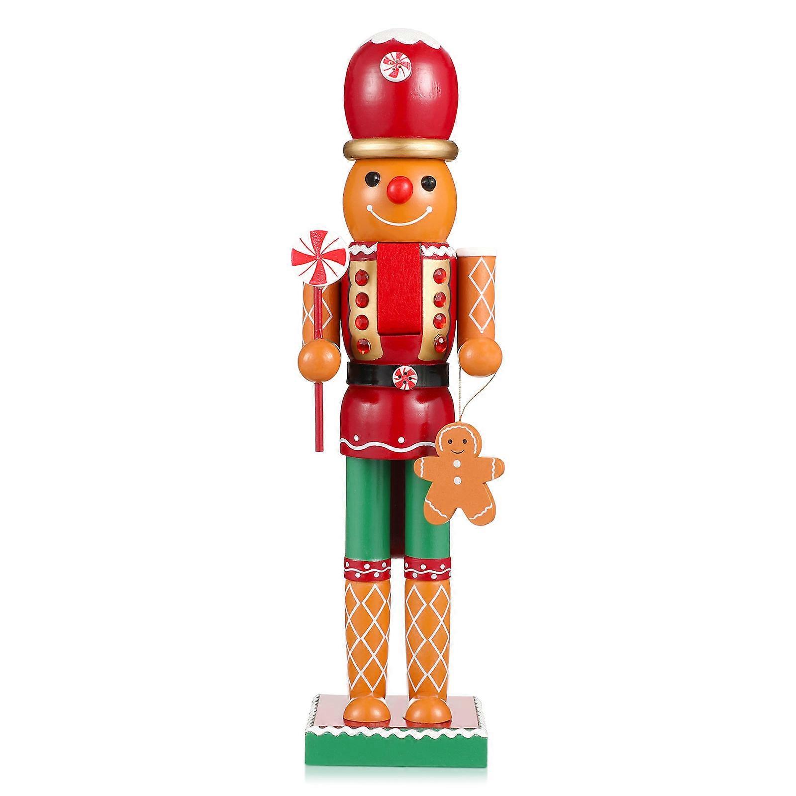 Festive Wooden Nutcracker Gingerbread, Safe Coloring, Room Decor