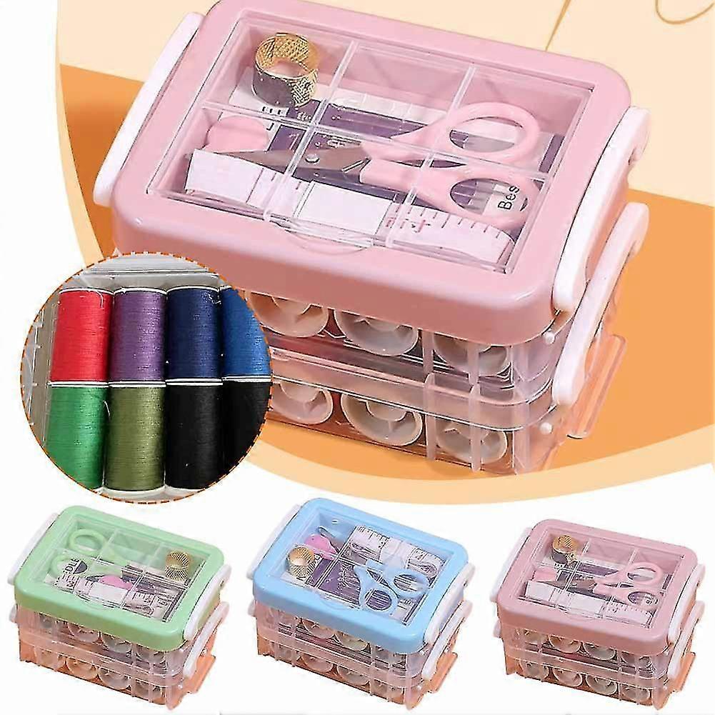 Sewing Kit Tool Storage Box Needle Thread Scissor Organizer Medicine Container