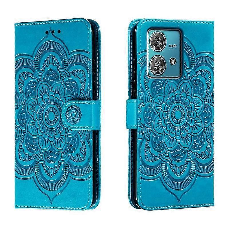 Mandala Sun Design Leather Phone Case with Eming Pattern for Mobile Devices