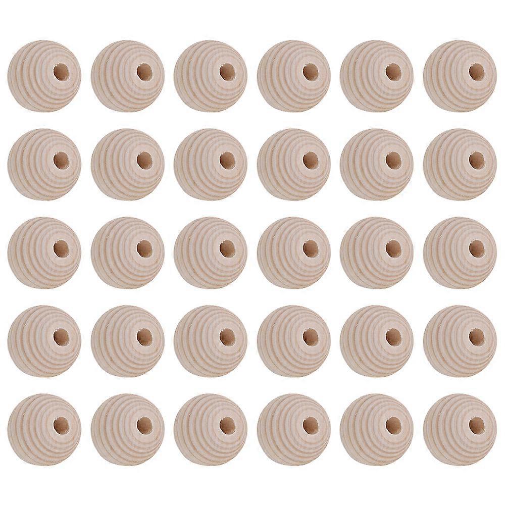 DIY Craft Beads Unfinished Wood Beads for Home Projects Jewelry Making Bulk Beads 1.8cm Khaki 100Pcs