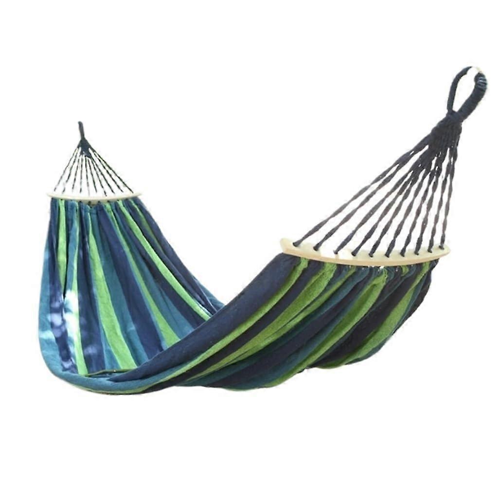 Hammock Outdoor Thickened Canvas Hanging Leaf Double Swing Bed Blue
