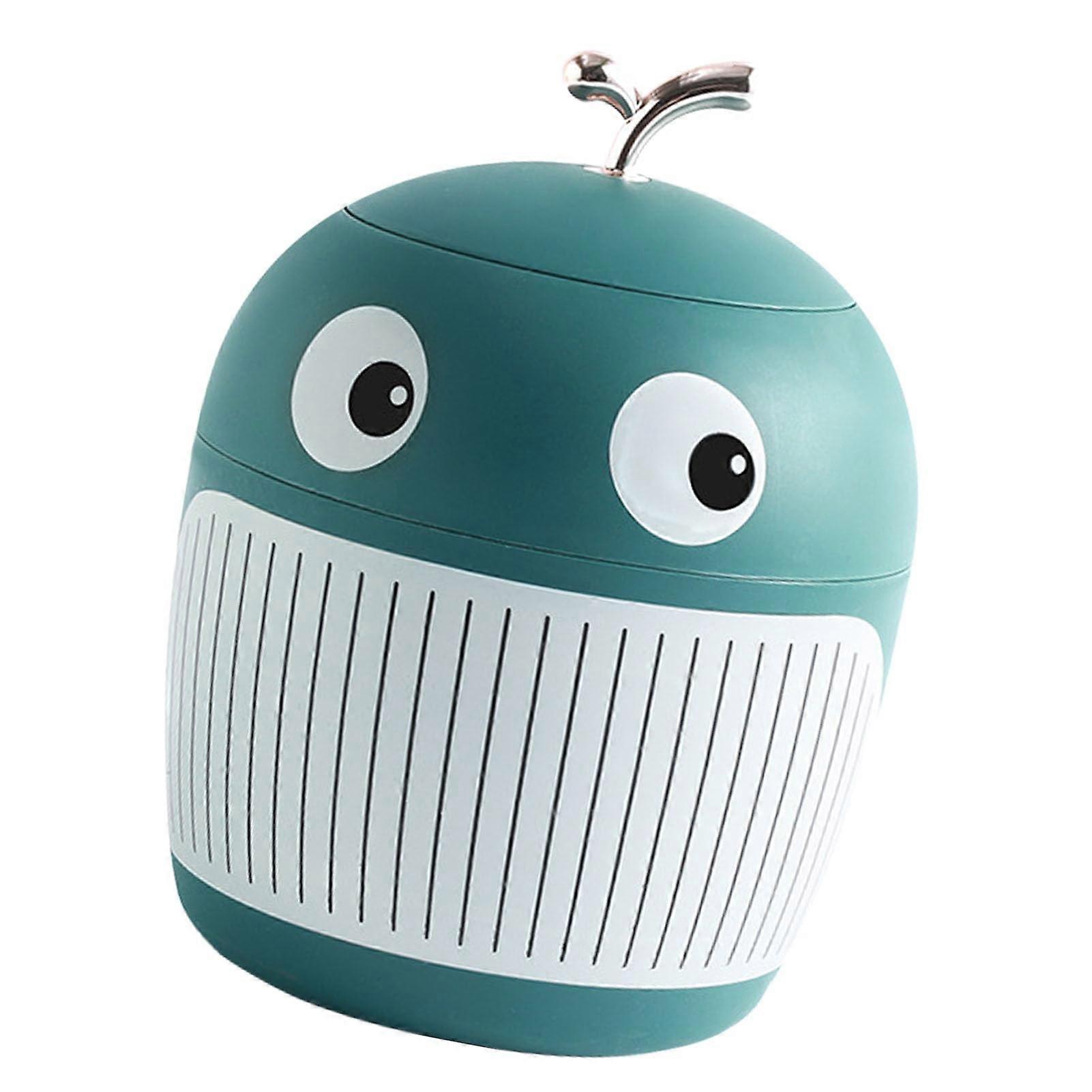 Small Whale Trash Can, Mini Portable Desktop Trash Can in Peacock Green, Lightweight Luxury Design for Home and Office Use