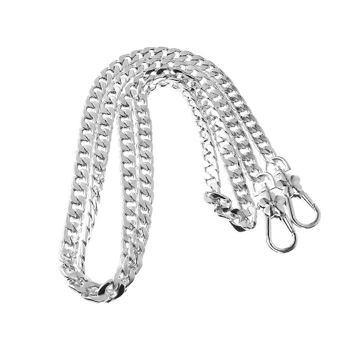 Bag Chain Strap Metal Flat Handbags Diy Purse Making Projects Silver 120x0.9x1.7 Cm Durable 1Pack