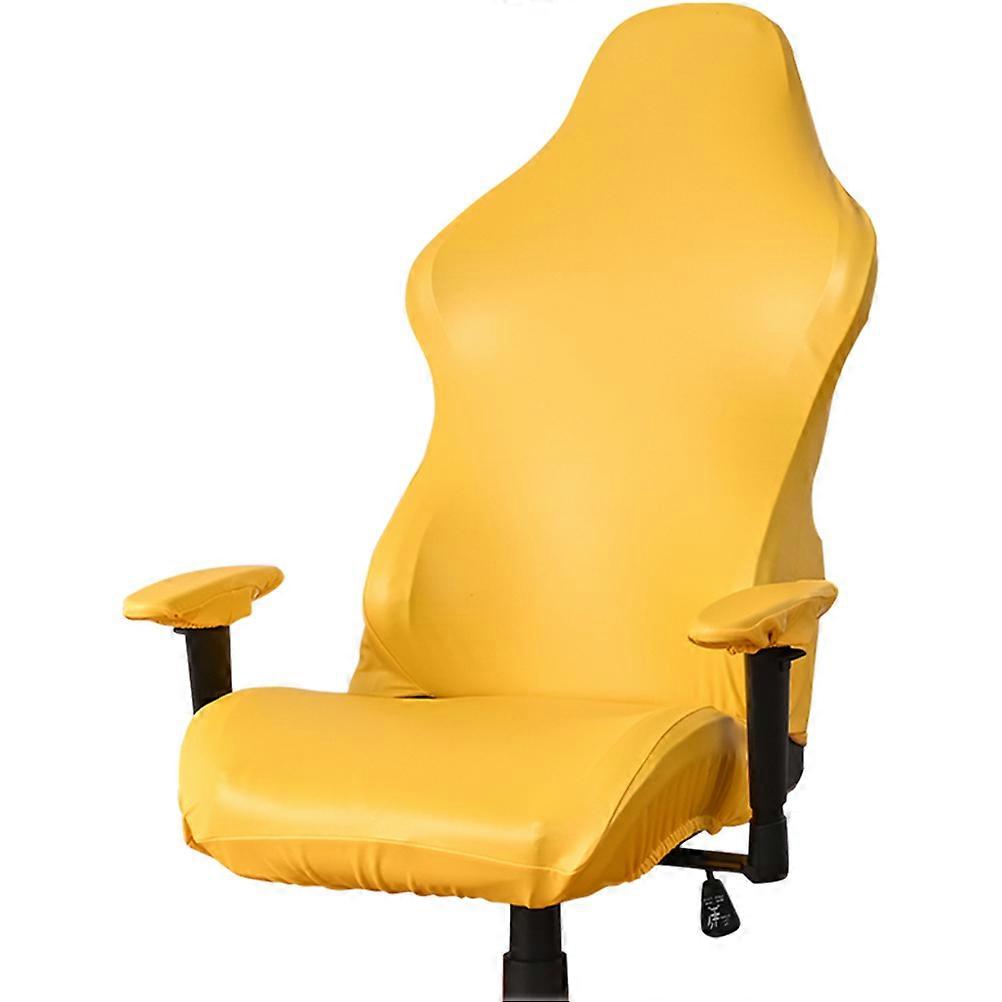 1 Set Gaming Chair Elastic PU Slipcovers with Armrest Protectors for Computer Room – Versatile, Washable Protection for Gaming Chairs