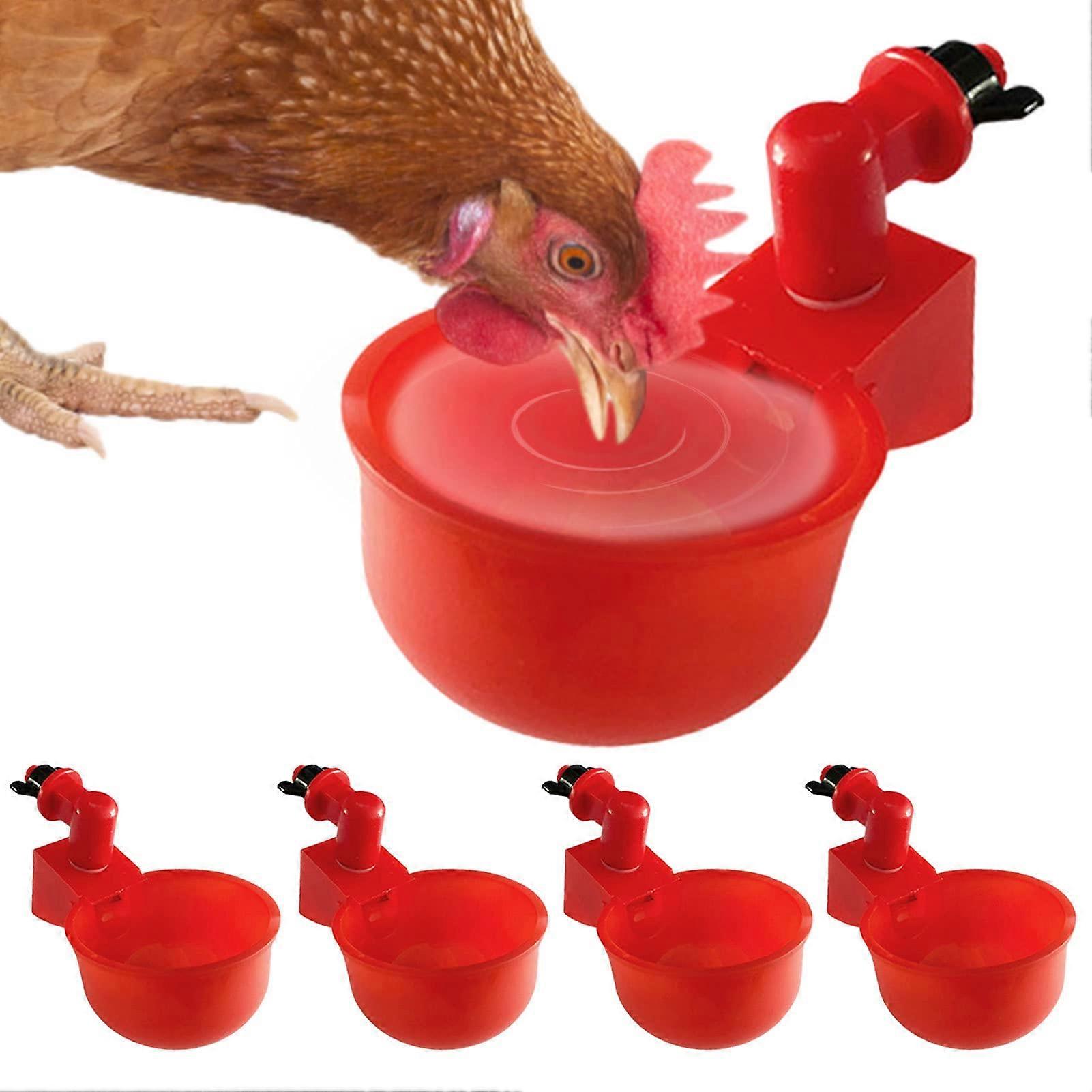 Chicken Drinker Cups 5-Pack, Automatic Plastic Gel Drinker for Poultry Watering System, Quail, Chickens, Hen