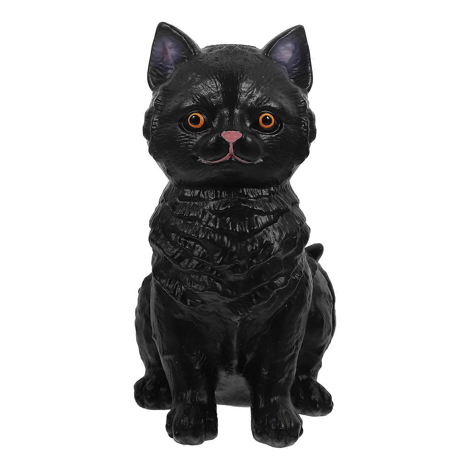 Miniature Cat Decorative Desktop Decoration Lifelike Cat Statue Balcony Decor 1Set