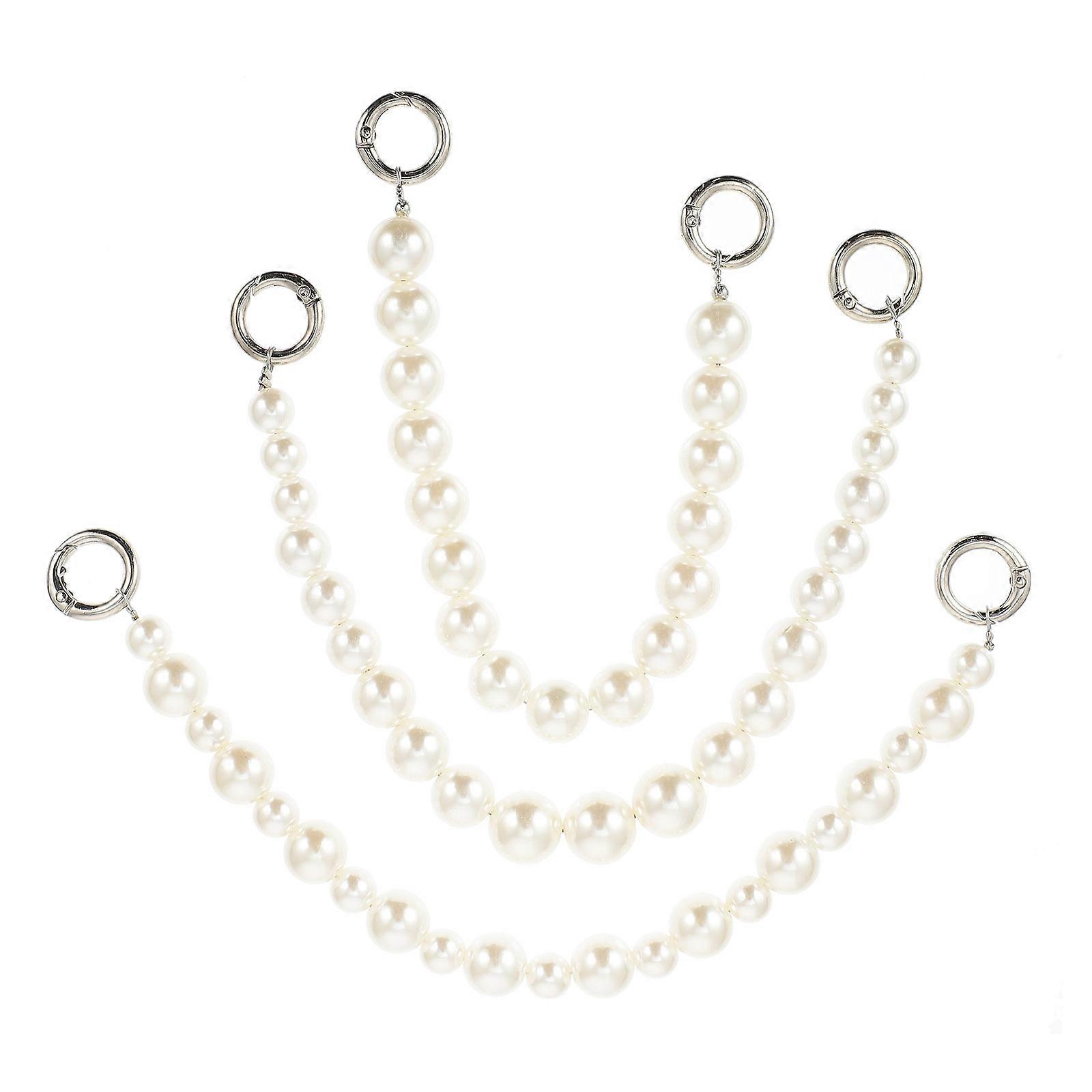 Pearl Phone Chain 3PCS Lightweight Durable DIY Accessory for Mobile Phones, Cameras, Keychains – Stylish Decorative Bag Chain for Practical Use
