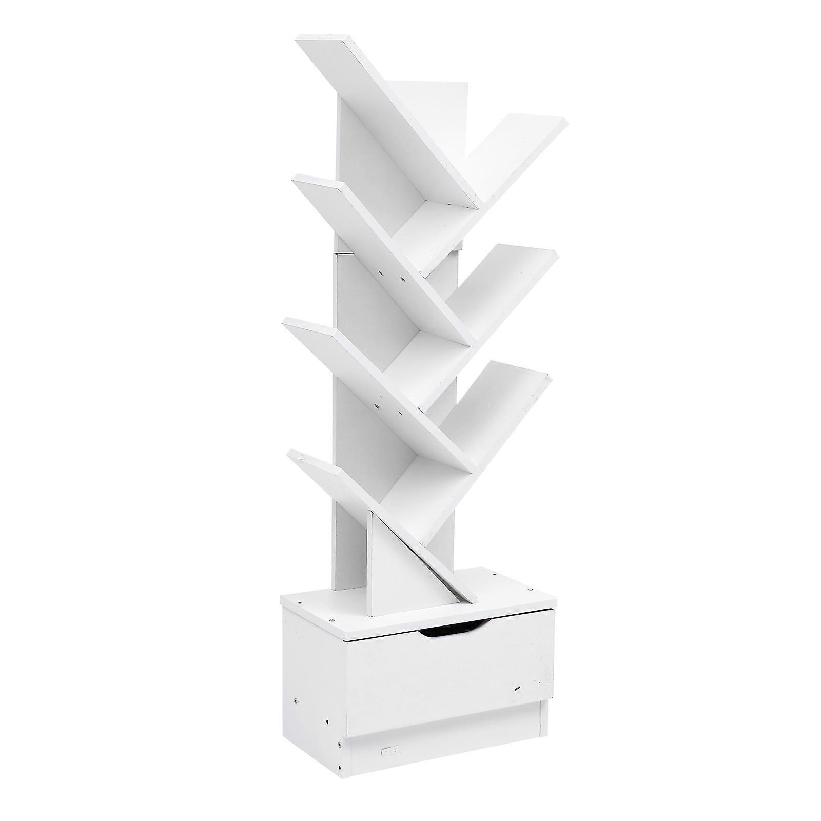 Living Room Bookcases Floor Standing Bookcase Design White Color 101X34CM 1Set