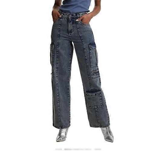 Urban Classics Dames Utility Denim Losse Broek