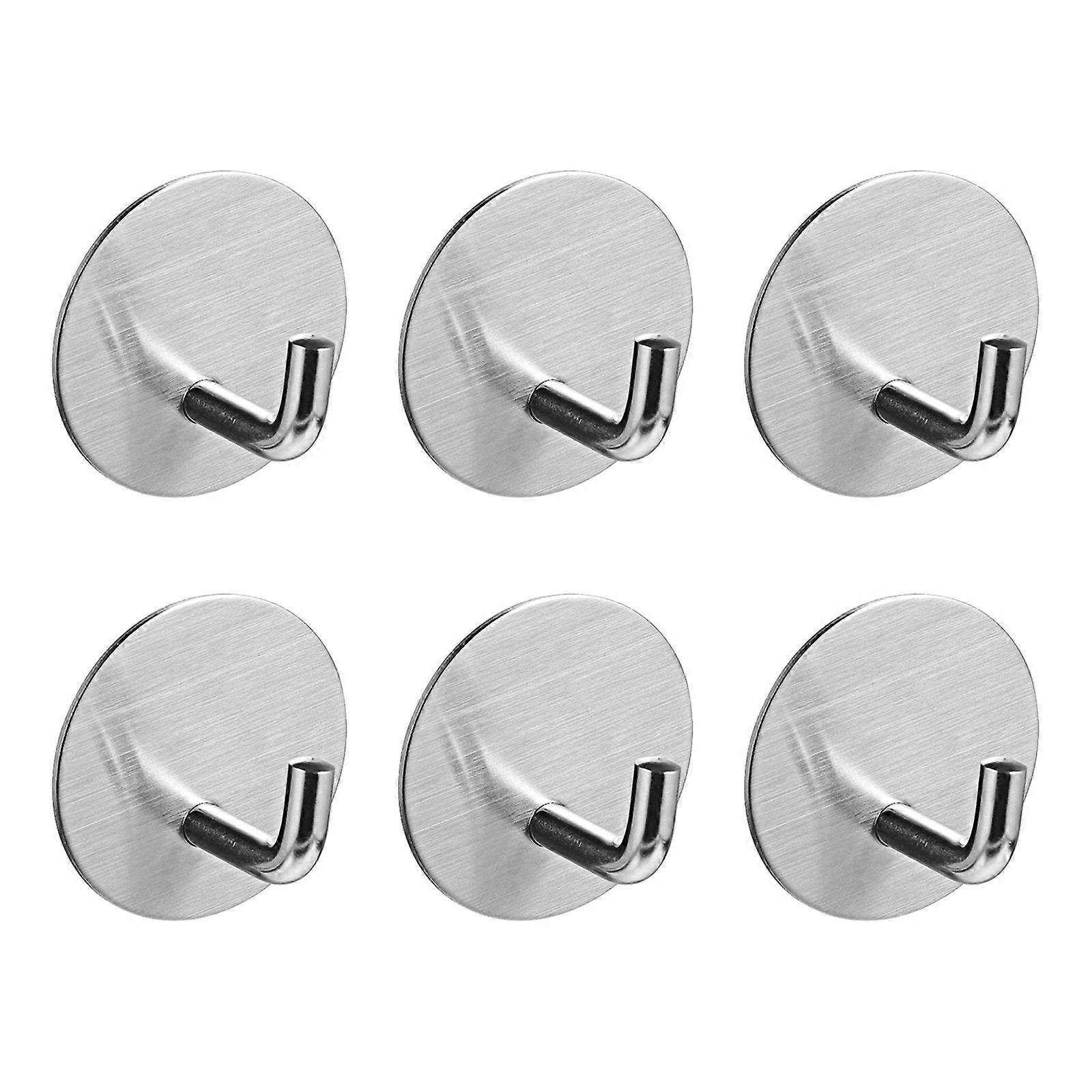 Stainless Steel Non Punching Wall Hooks for Bathroom Kitchen Storage – Easy Install Space Saving Utility Hooks for Towels Coats Home Organization
