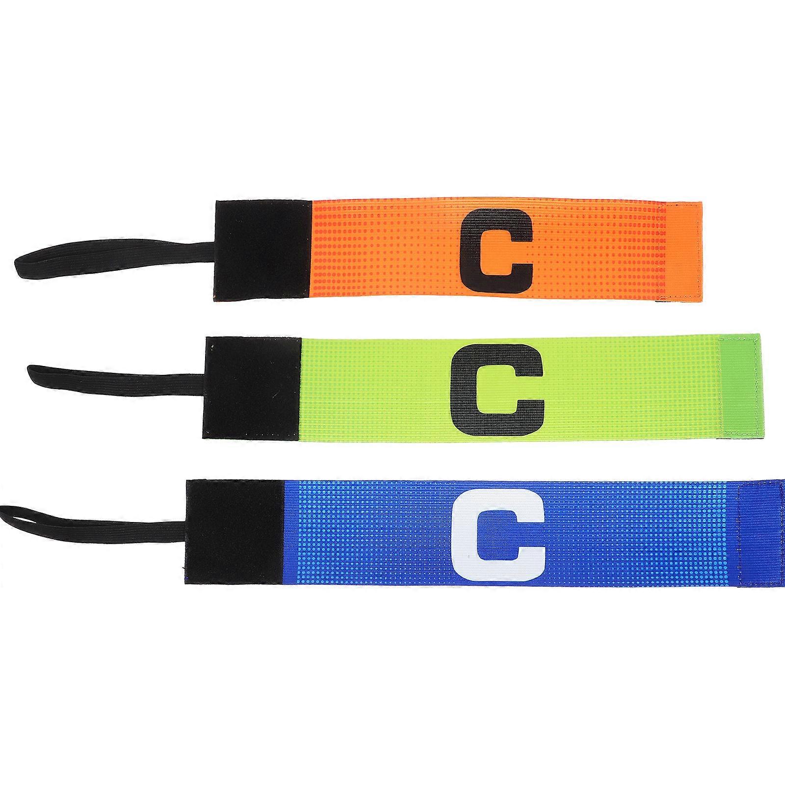 Professional Football Armbands Polyester Fabric C-Shape Design For Sports Teams 3Set