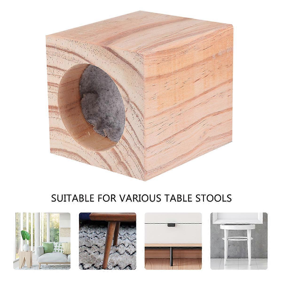 Élévateurs de hauteur de table en bois massif Lève-personnes de table ronde augmentent de 5 cm Amélioration de la stabilité 1Set