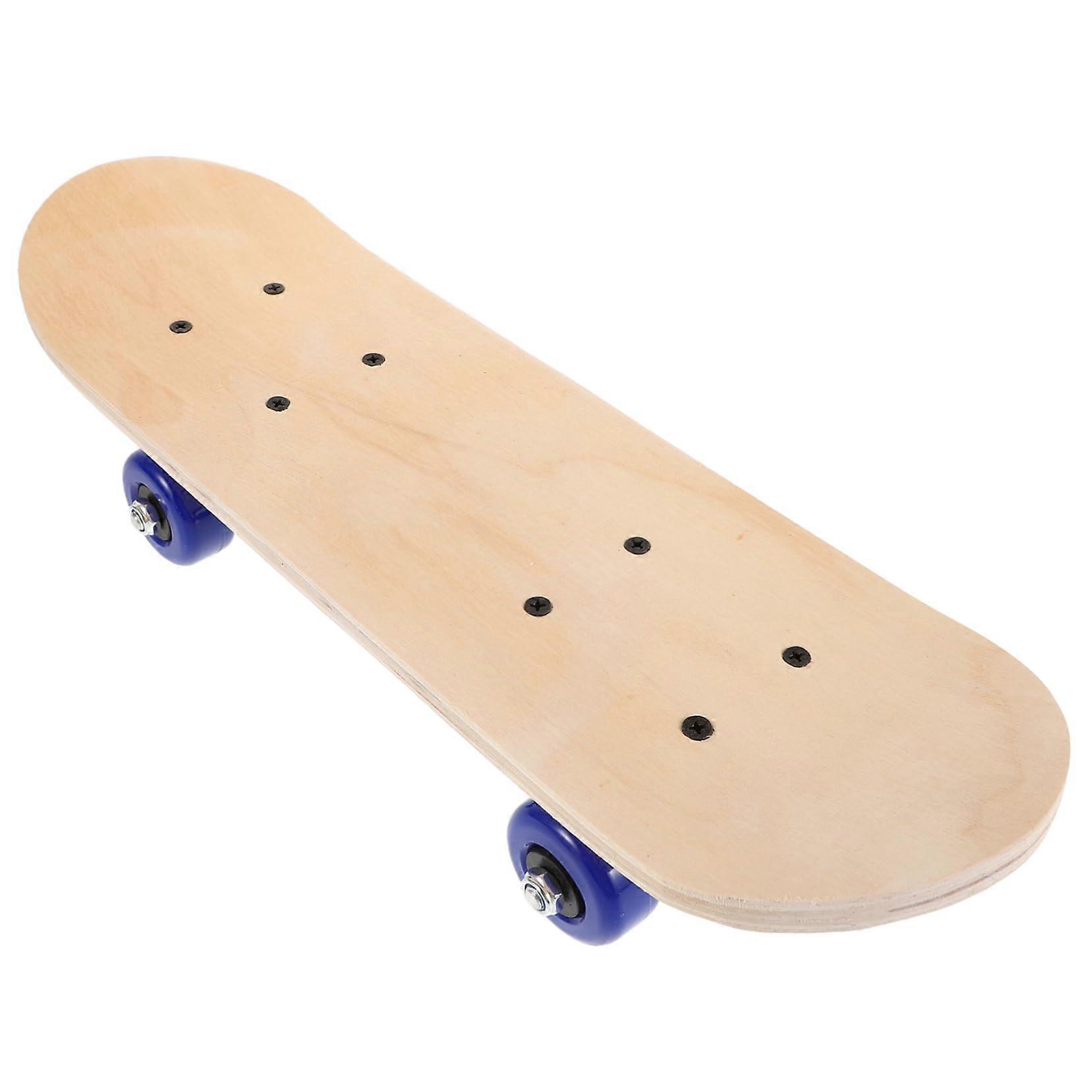 Skateboard Deck for and Creative Painting Unpainted Maple Wood Double Tail with 4 Wheels