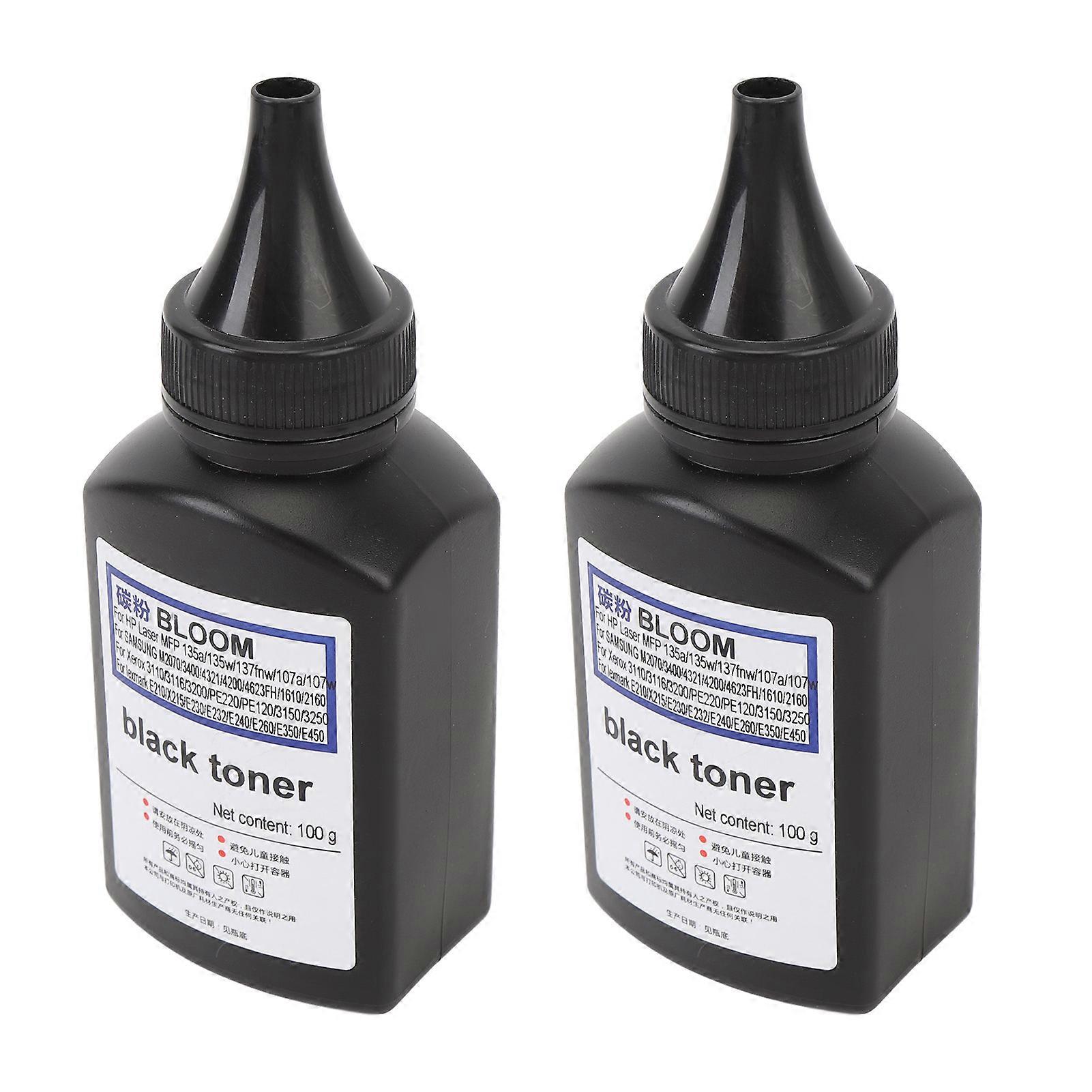 Pack of 2 black toner refills 200g for printers 1610, M2070, 4321, 3110, 3200, PE220, PE120, 3150, E210, E230, E260, E350