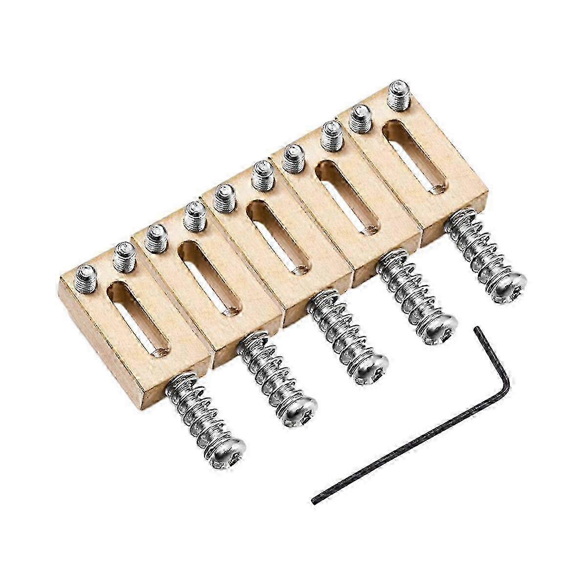 Optimized Title: 6-Piece Solid Brass Adjustable Bridge Saddles for Telecaster/Stratocaster Electric Guitar String Tension Set Edition 0620