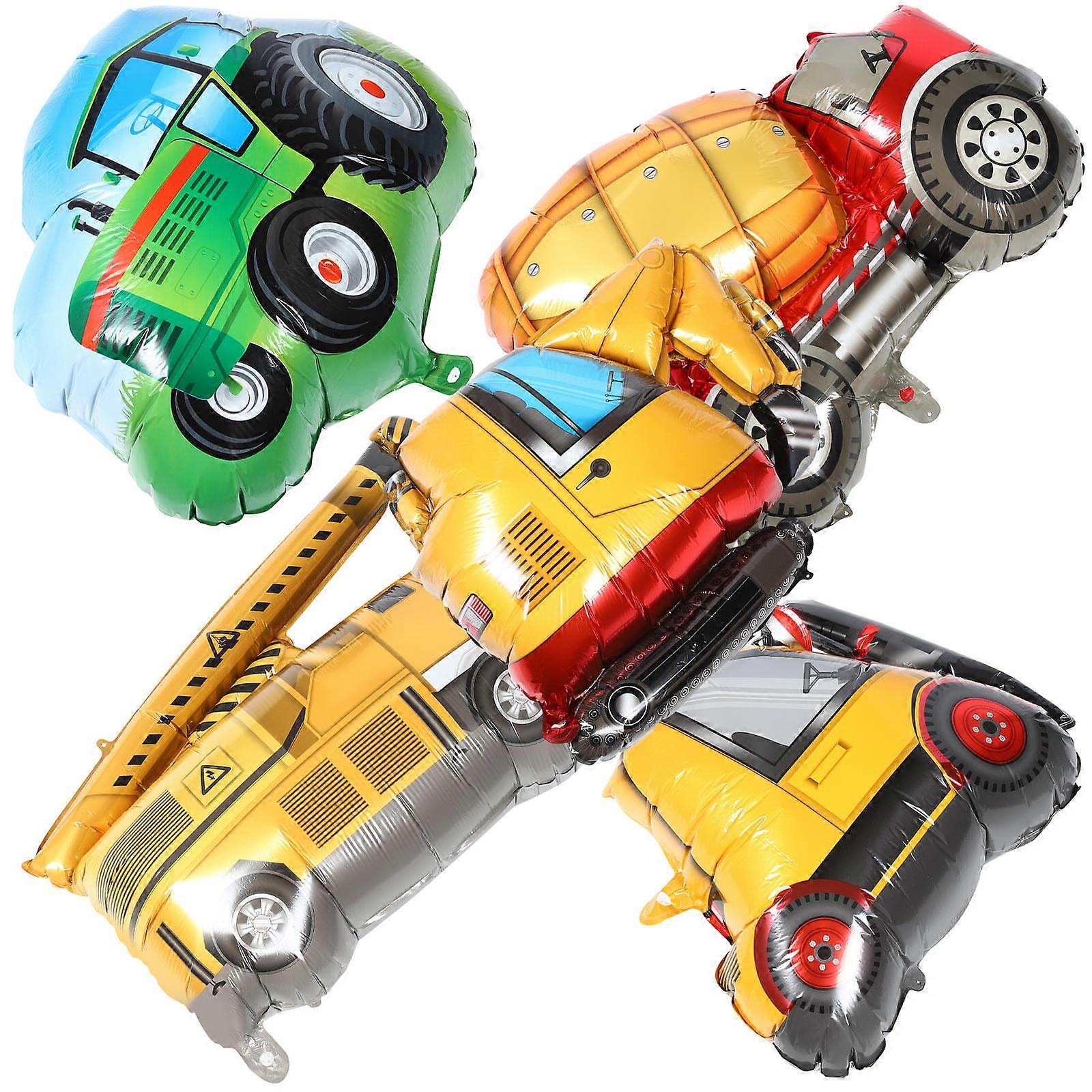 Transportation Birthday Party Decorations Construction Balloons Inflatable Reusable 5Pcs