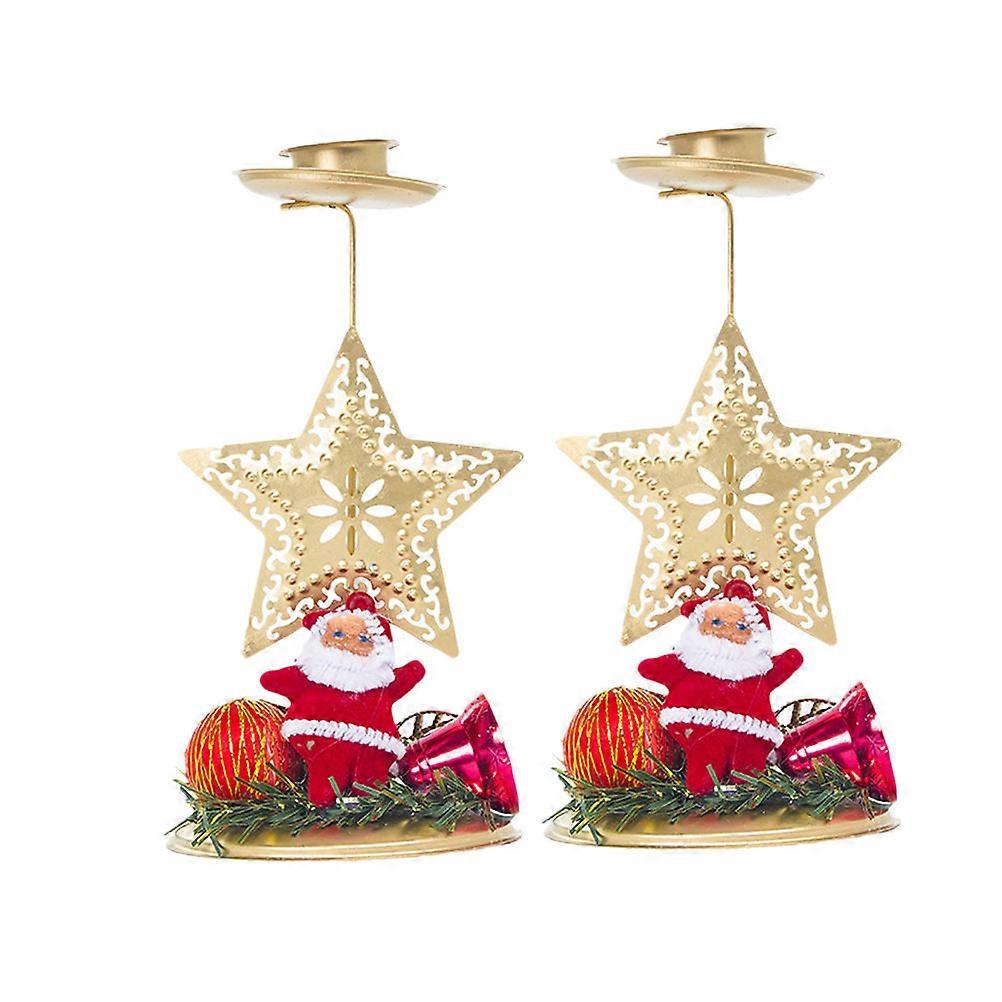 Candlesticks Holder Creative Candle Holder Desktop Decoration Red 15.5X8cm Festive Atmosphere Creation 2Pcs