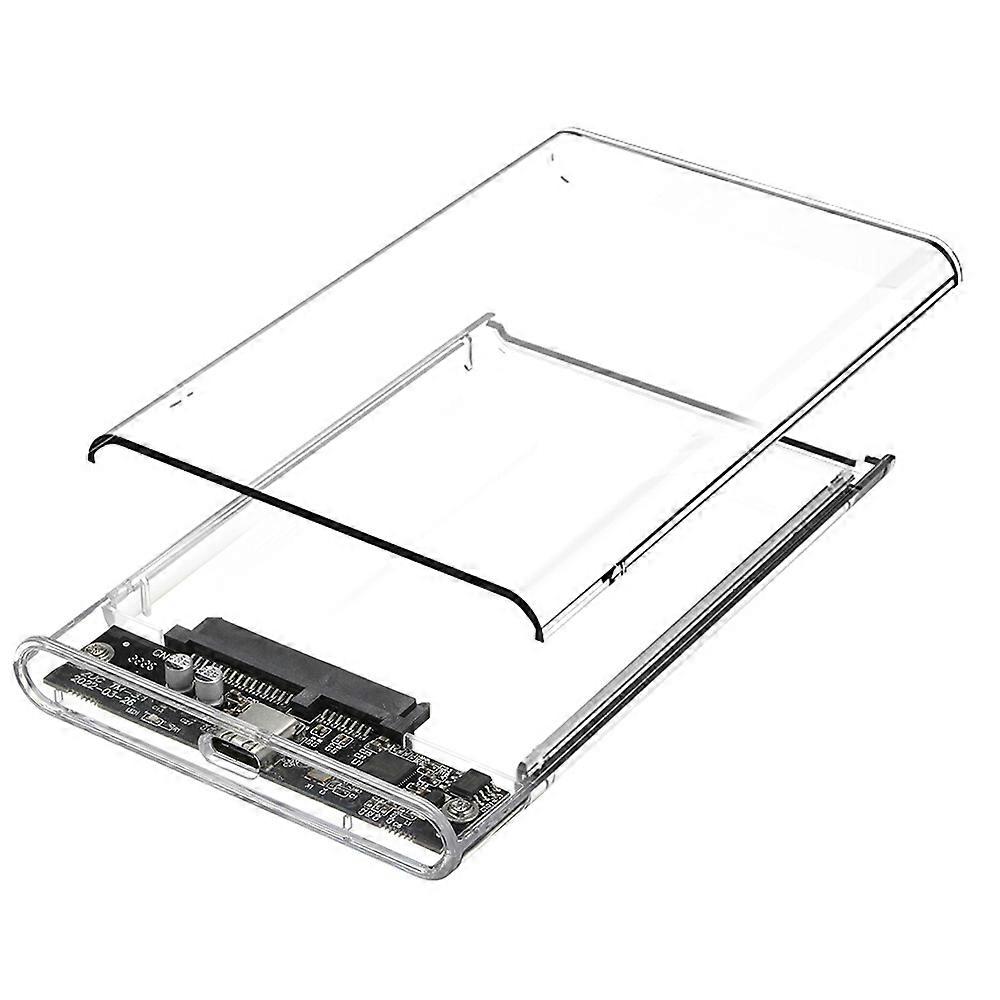 2.5 inch Hard Disk Case Type-C Transparent HDD Enclosure High-speed Transmission Easy Installation for 2.5 inch SATA HDD/SSD (Not Inclube Hard Disk)