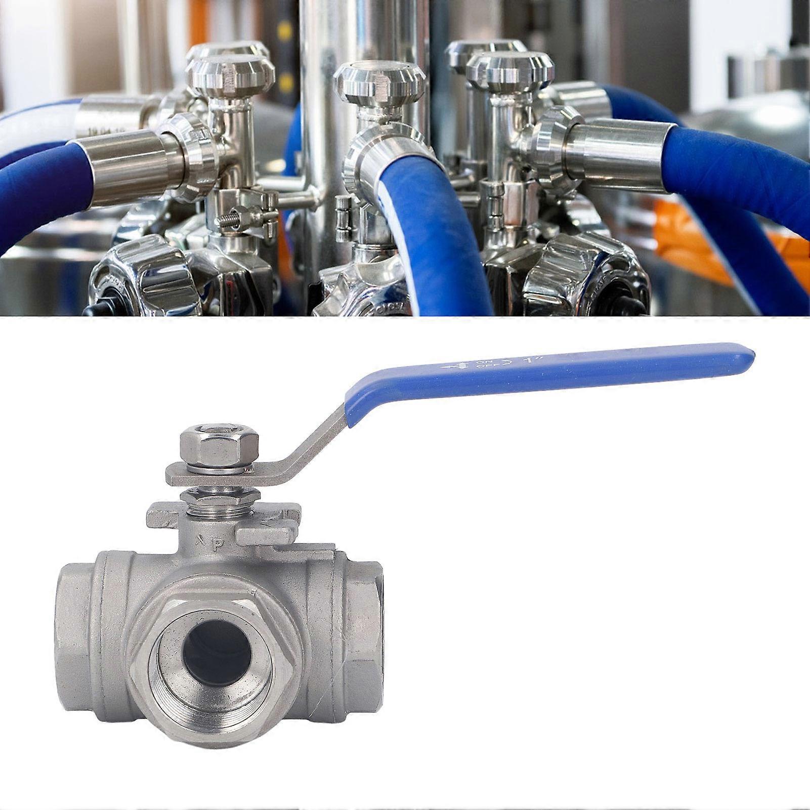 3 طريقة الكرة صمام 1in 304 الفولاذ المقاوم للصدأ T نوع دليل الموضوع