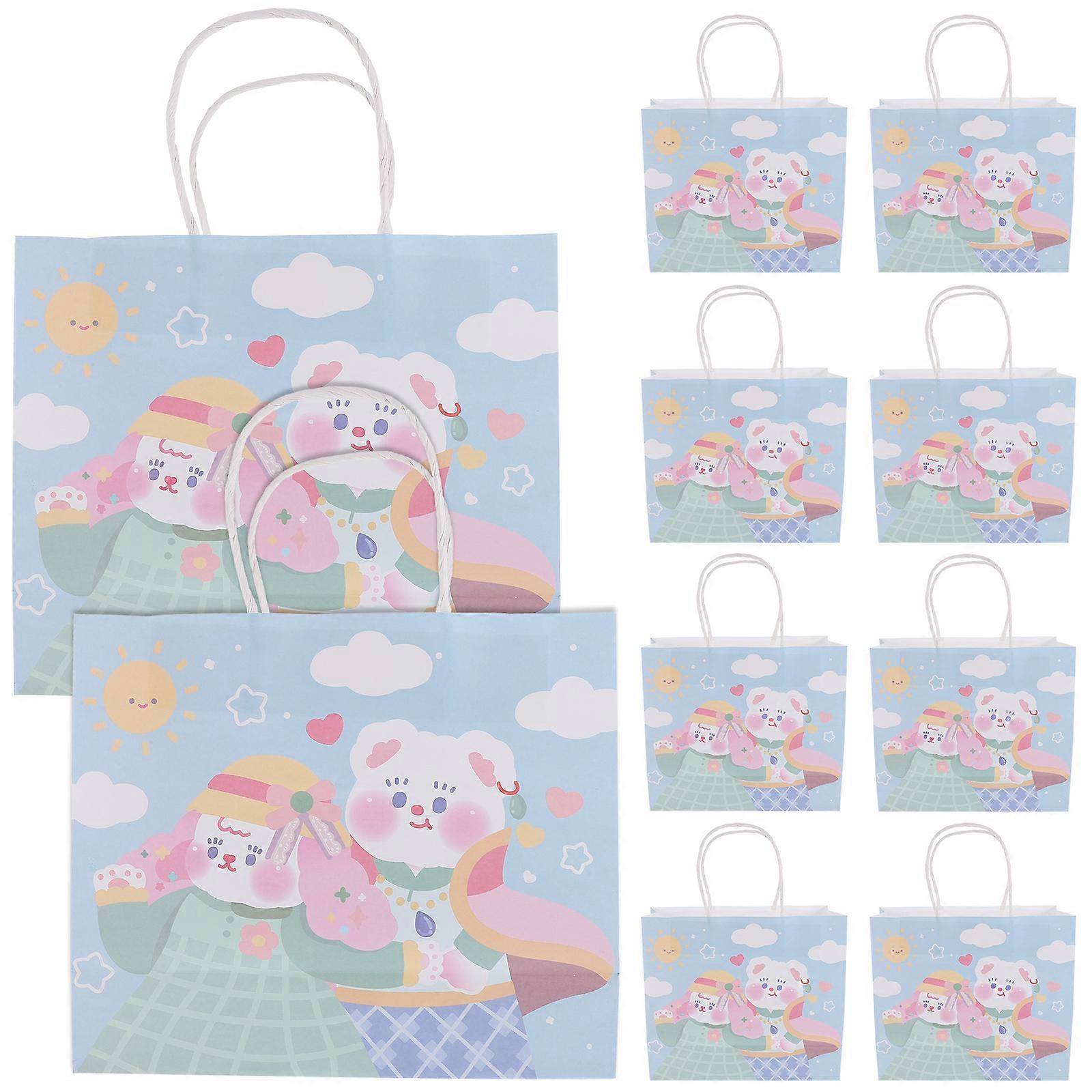 Candy Bag Paper Tote Bags Carrying Assorted Color 27x21x8CM Storage Party Supplies 10Pcs