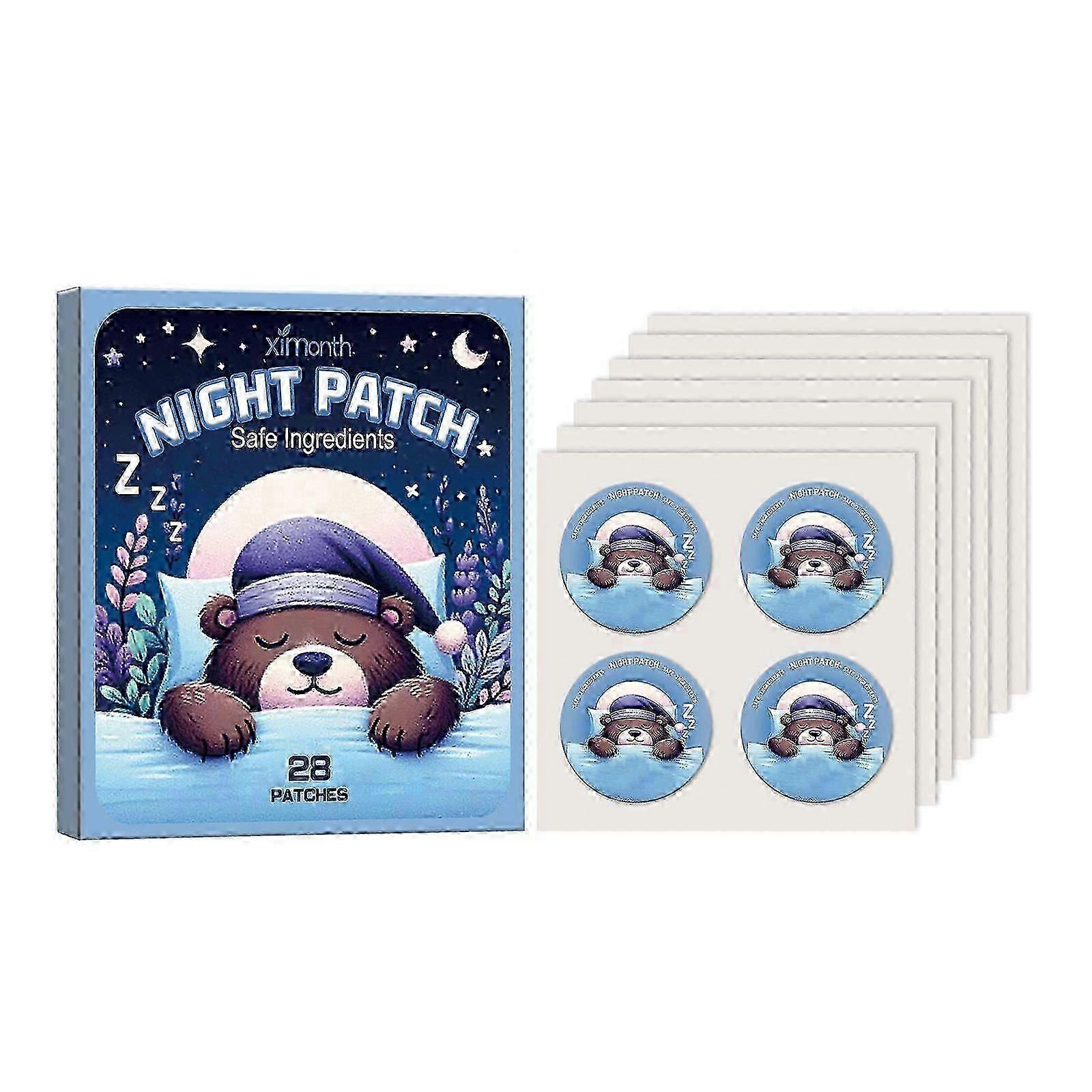 Night Patch, φροντίδα για την ανακούφιση της σωματικής και ψυχικής κόπωσης για να βοηθήσει τον ύπνο χαριτωμένο patch ύπνου κινουμένων σχεδίων